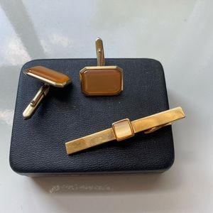 Antique cufflinks and Tie clip